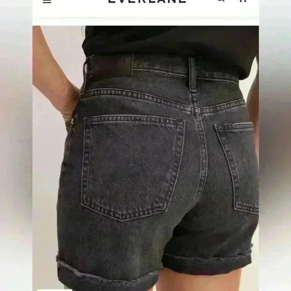 Everlane Cheeky Jean Short, high waisted Jean shorts black, size 33. - Picture 3 of 15